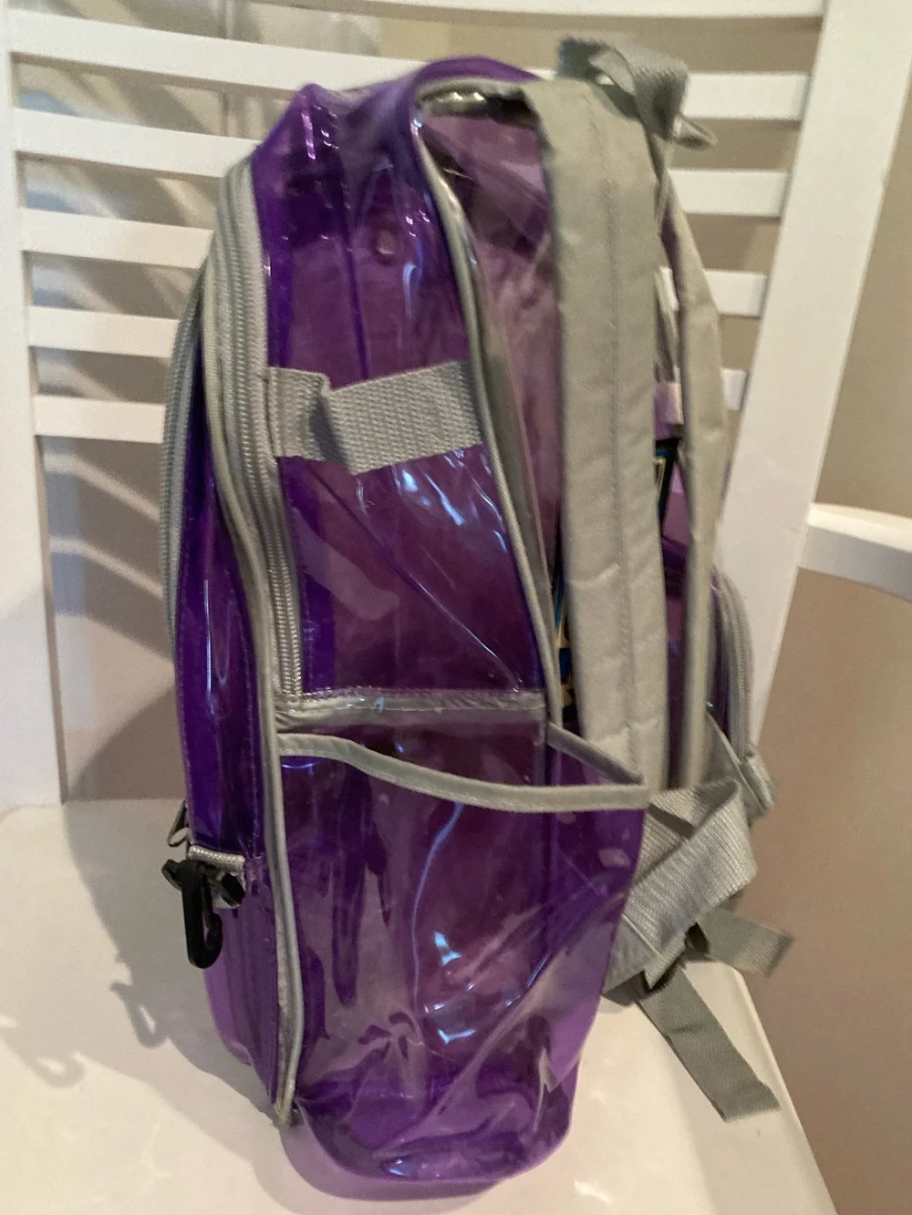 Vintage Purple Vinyl Transparent Backpack